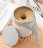 Taza de Café con Agitación Automática Magnética | Vaso Térmico de Acero Inoxidable 304 | Mezclador Eléctrico Portátil para Café, Proteína y Chocolate | Capacidad 380ml | Diseño Ergonómico en Color Blanco