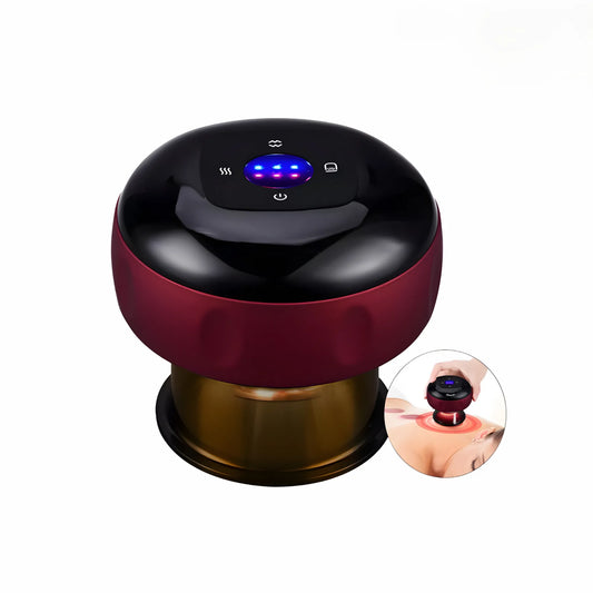 Ventosa Terapéutica Eléctrica Inteligente 3-en-1 | Masajeador de Vacumterapia con 6 Niveles de Calor y Succión | Terapia de Luz Roja para Recuperación Muscular y Circulación | Pantalla LCD