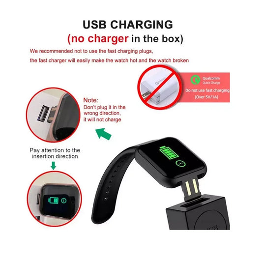 Smartwatch D20 Y68 Reloj Inteligente | Pantalla 1.3", Monitor Cardíaco y Deportivo, Carga USB Directa